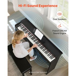 Pianoforte Digitale a 88 Tasti Completamente Pesati con Supporto, Triplo Pedale e Adattatore di Alimentazione Serie 680 - Product Image 3