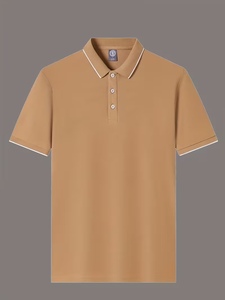 Men's White Short Sleeve Button-Up Shirt Polyester/Cotton Jersey Fabric Breathable Casual Design Front Logo Print Regular Fit - Product Image 2