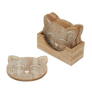 Juego de Posavasos de Madera con Símbolo de Magia Grabado con Láser, Posavasos Redondos de Madera Oscura para Bebidas, Tazas de Café, Protector de Superficie de Mesa - Product Image 3