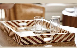 Handmade Natural Bone Inlay Eco-Friendly High Quality Luxury Decorative Coffee Table Serving Tray Floral <b>Mosaic</b> Design Hotel - Product Image 6