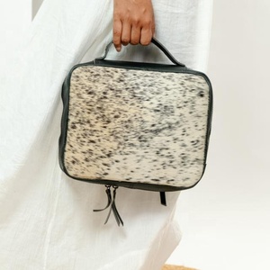 Nouveau Style fermeture éclair bagage à main voyage sac à bandoulière accessoires de barbier en cuir véritable grande capacité outil de coiffure pochette de rangement - Product Image 2