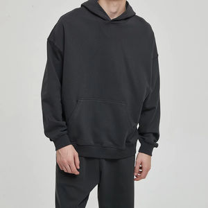 High Quality Cotton <b>Oversize</b> <b>Hoodie</b> Thick <b>Fleece</b> Drop Shoulder Plain Blank Custom French Terry <b>Men</b> Hoodies - Product Image 1