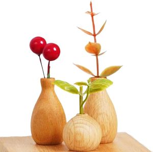 Handmade Wooden Tabletop <b>Vase</b> Modern Minimalist Decorative Flower Holder <b>Mini</b> Floral Display for Home Wedding Decor Gift - Product Image 2