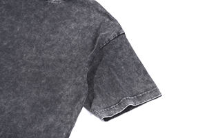 Camiseta de algodón 100% de alta calidad, lavado ácido, estilo vintage, cuello pequeño, hombros caídos, corte oversized. - Product Image 5