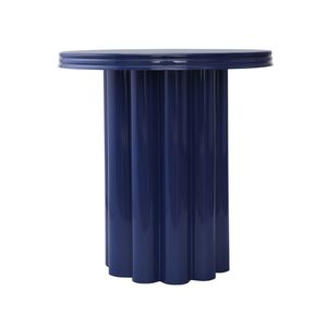 Mesa Auxiliar de Metal con Pedestal de Color Personalizado, Mesa de Centro Redonda de Hierro Brillante con Base Acanalada, Mesa Auxiliar de Metal de Lujo para Sala de Estar - Product Image 3