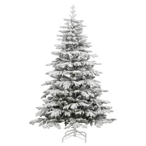 Sapin de Noël artificiel en PVC et PE vert et blanc avec charnières en fer - Product Image 2