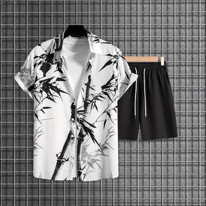 Ensemble chemise et short pour homme de haute qualité, prix de gros, été, décontracté, imprimé floral, manches courtes, séchage rapide - Product Image 2