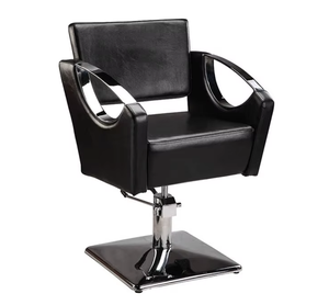 Fauteuil de Barbier Moderne, Chaise de Coiffure en Cuir PU, Siège Hydraulique Noir, Mobilier Commercial - Product Image 4