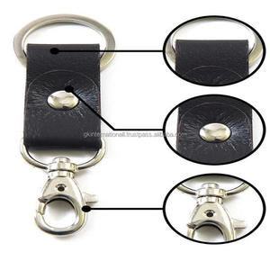 LLavero de cuero marrón con acabado satinado, gancho resistente y sencillo, hecho a medida, a precio de venta al por mayor - Product Image 6