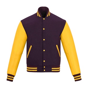 Veste universitaire de haute qualité pour hommes avec corps en laine et manches en cuir Confortable Taille plus grande Design de couleur unie personnalisé - Product Image 4