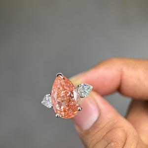 Anillo de Diamante Cultivado en Laboratorio en Oferta, con Corte de Pera, para Mujer, para Compromiso, Boda, Fiesta, Uso Diario y Estilo de Joyería Moderna y Elegante - Product Image 2