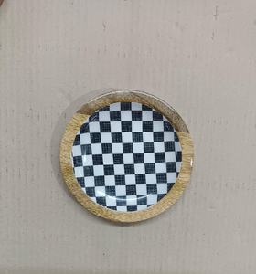 Decoración y accesorios para mesa de hogar y jardín Oyster Blue, madera de mango natural, impresiones personalizadas, posavasos esmaltados hechos a mano - Product Image 3