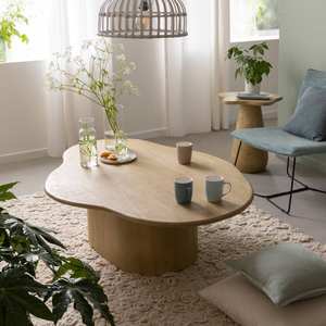 Mesa de Centro Vandana Aston Grand de Madera de Mango Color Nube - Product Image 1