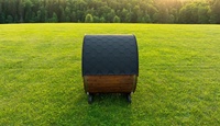 Sauna extérieur en forme de baril |   Bois de cèdre, toiture en bardeaux d'asphalte |   Options de taille personnalisée et de teinture du bois