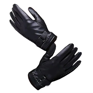 Gants d'hiver pour femmes, mode, coupe-vent, en cuir de mouton véritable avec fourrure de renard véritable, pour la conduite en extérieur, usage quotidien décontracté, design OEM - Product Image 1