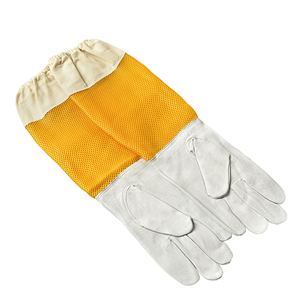 Guantes de Apicultura Ventilados de Cuero, Guantes Protectores de Apicultura con Puño Largo, Transpirables, Duraderos, de Malla, Guantes de Apicultor OEM - Product Image 4