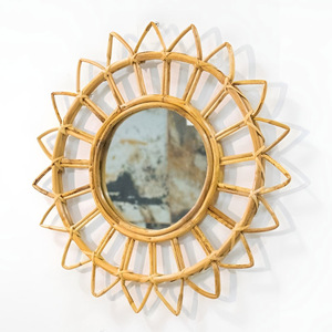 Cheapest price wall mirror flower design rattan mirrors wholesale high quality home <b>accessory</b> - Product Image 1