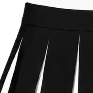 Jupe plissée noire pour femme, tenue de danse athlétique, uniforme d'équipe, vêtement de performance avec rayures blanches - Product Image 3