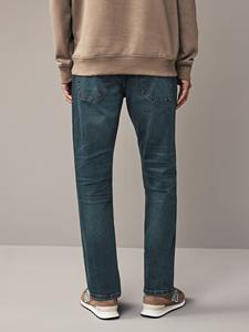 Pantalones vaqueros clásicos de corte recto hechos con tela vaquera de alta calidad, detalles desgastados con estilo, cierre de botón seguro y un ajuste relajado. - Product Image 4