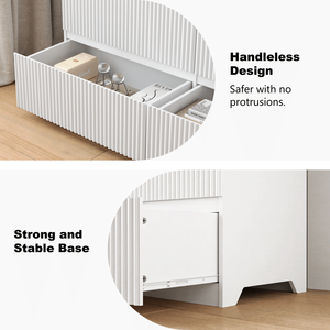 Cómoda Moderna Blanca de 6 Cajones con Frentes de Panel Ondulado, Mueble de Almacenamiento Versátil para Dormitorio y Sala de Estar - Product Image 3
