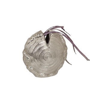 Vase à fleurs circulaire fait main Vase décoratif en aluminium Pot de fleur moderne portable Dernier style Vase en métal argenté Fournitures d'événement - Product Image 1