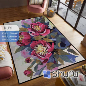 Vente en gros de tapis antidérapant au design minimaliste Shufu Impression brillante Motif abstrait épais et confortable facile à nettoyer Fabriqué à la machine - Product Image 5