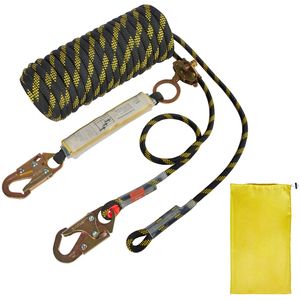 Assemblaggio di Fune di Sicurezza Verticale con Corda in Poliestere da 0,55FT X 100FT, Tensione di Rottura 30 KN, Fibbia a Linguetta per Protezione Anticaduta - Product Image 1