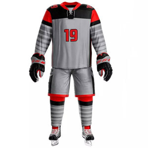 Best Selling Unisex Ice Hockey Uniforms 100% Polyester Breathable Eco-Friendly Anti-Bacterial Soft Touch Sets Custom Plus Size - Product Image 2