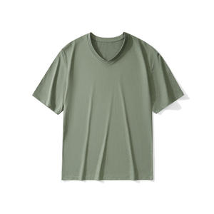T-shirt en coton uni pour homme, respirant, doux, léger, confortable, décontracté, pour un usage quotidien, essentiel pour l'été - Product Image 2