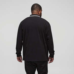 Polo T-shirt homme col contrastant uni OEM/ODM, 100% coton, coupe ample, logo imprimé sur mesure. - Product Image 4