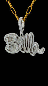 Personnalisé VVS Moissanite Diamant Nom Lettre Pendentif Hommes Glacé Bijoux En Argent Personnalisé Moissanite Diamant Pendentif - Product Image 6