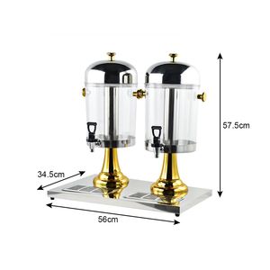 Dispensador de Bebidas de Acero Inoxidable Doble de 16L, Jarra Transparente Resistente para Bebidas Calientes/Frías, Jugos y Bebidas Heladas - Product Image 4