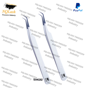 Pince à épiler dentée en acier inoxydable anti-magnétique pour extensions de cils, personnalisable, pour marque privée, avec fibres colorées, pour cils - Product Image 5