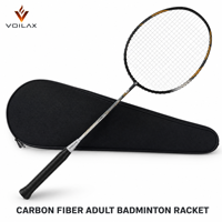 Raquette de badminton en fibre de carbone, raquette de badminton légère entièrement en carbone pour adultes, pour l'entraînement et la compétition