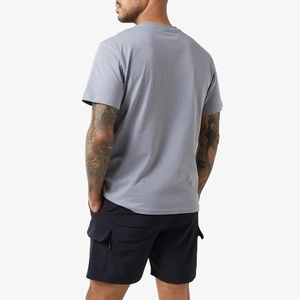 Ensemble deux pièces décontracté vintage d'été pour hommes : T-shirt à manches courtes et short en polyester/coton écologique – Vêtements en gros 2026 - Product Image 5