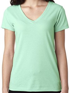 Camiseta Informal para Mujer, de Algodón y Poliéster, Cuello en V, Manga Corta - Product Image 3