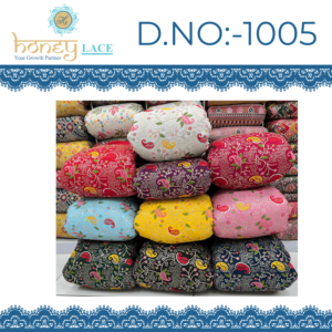 ผ้าพรีเมียม HONEY LACE Fendy ผ้าโพลีเอสเตอร์/ไนลอน/เมทัลลิก สำหรับเสื้อผ้าเด็กชายและเด็กหญิง น้ำหนักปานกลาง ปักลาย พิมพ์ลาย สำหรับงานแต่งงาน - Product Image 2