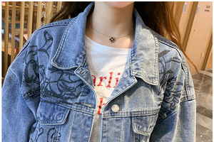 High-Durability Women Denim <b>Jacket</b> | Polyester/Cotton Button Casual Streetwear Quick Dry Eco-Friendly Breathable Spring Summer - Product Image 5