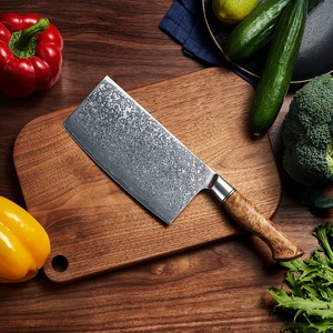 Viking Art Handmade Damascus Steel Cleaver <b>Knife</b> Olive Wood <b>Handle</b> Eco-Friendly Industrial Style 6-7.9in Blade for Meat Cutting - Product Image 5