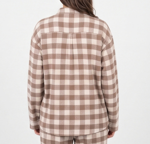 Women's Plaid Button Up Long Sleeve <b>Shirt</b> Loose Fit Casual 100%Cotton <b>Flannel</b> Night Suit Soft Comfortable Night Suit <b>Ladies</b> - Product Image 5