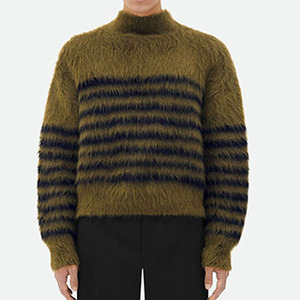 Pull à col roulé en laine/acrylique uni vert olive pour homme, manches longues, pull d'hiver, coupe régulière, séchage rapide, respirant - Product Image 1