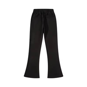 High Quality Plaid Patterned Mid Waist Lace Heavy Weight <b>Fleece</b> Knitted Fabric Regular Fit Men's Flare <b>Pants</b> - Product Image 6