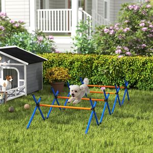 Set de 4 Piezas para Pista de Agilidad Canina con Altura Ajustable, Barras de Salto y Bolsa de Transporte para Entrenamiento de Obstáculos - Product Image 2