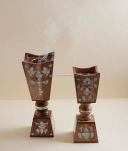 Brûleur Bakhoor en bois et nacre incrusté d'un nouveau brûleur d'encens arabe multi-usages spécial festif par FWE - Product Image 2