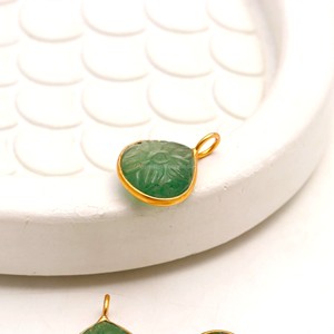 Pendentif en pierre précieuse de quartz fraise vert naturel sculpté à la main, en argent sterling 925, bijou porte-bonheur en quartz fraise - Product Image 4
