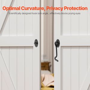 Set di 2 Ganci a Occhio in Acciaio Inox con Chiusura a Scatto per Porte di Fienili, Serratura con Viti di Montaggio - Product Image 5