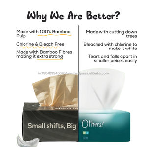 กระดาษเช็ดหน้าแบบพิมพ์ลายความร้อน 2 ชั้น ผลิตจากเยื่อไผ่ บรรจุ 100 แผ่น แบบกล่องนุ่ม สำหรับใช้ในบ้าน รุ่น FT-1 คุณภาพเชื่อถือได้ ขายส่ง - Product Image 3