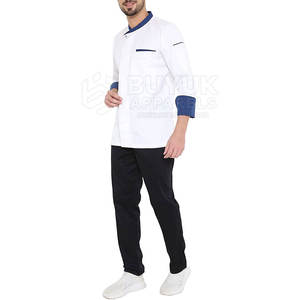 Veste de chef professionnelle en polyester/coton, manches longues, résistante à la chaleur, coupe confortable, tenue de cuisine respirante, vêtements culinaires pour chef - Product Image 5