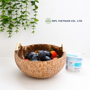 Handmade <b>Coconut</b> <b>Shell</b> Bowl with Handles Natural Wood Flower Style Serving Bowl for Party Food Gifting - Product Image 4
