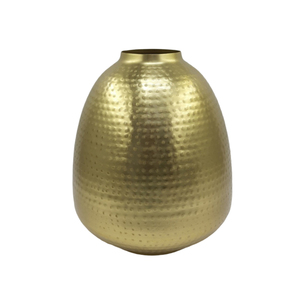 Contemporary Iron Flower <b>Vase</b> with Enamel Coating Brass <b>Gold</b> Tabletop Decor - Product Image 4